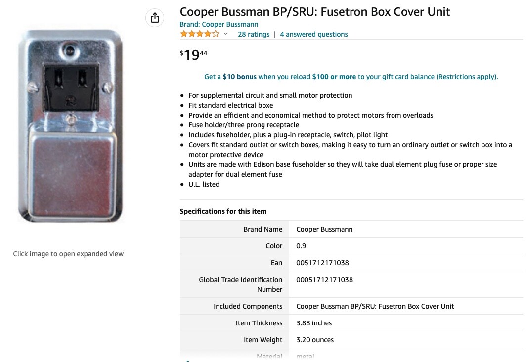 Ferraz Shawmut Circuit Breaker and Receptacle 15A and 125V a set of 20 units