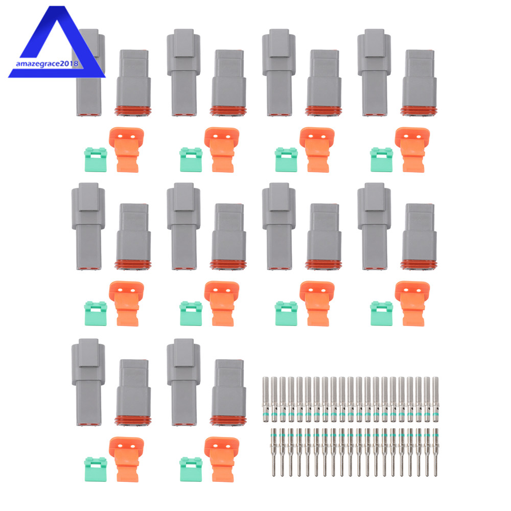 10Pair High Quality 2 Pin Connector 14-20AWG DT Connector For DT04-2P DT06-2S