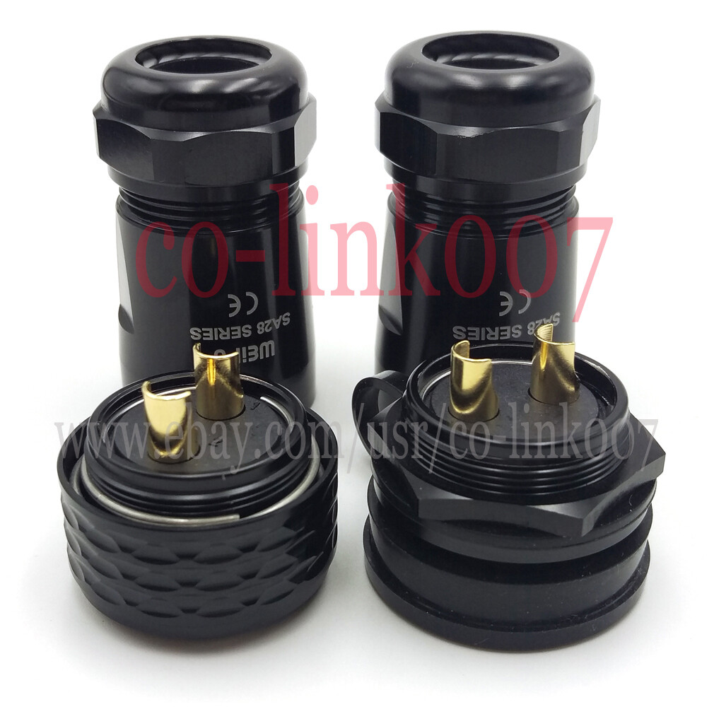 WEIPU SA28 2Pin Inline Cable Coupler IP68 Waterproof Plug & Socket Connector