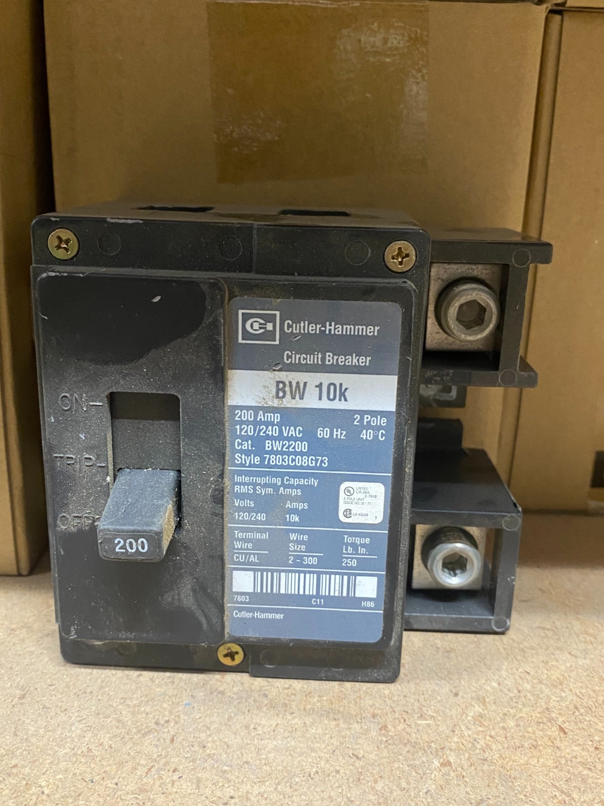 NIB Eaton BW2200 Circuit Breaker, 2Pole- 200Amp