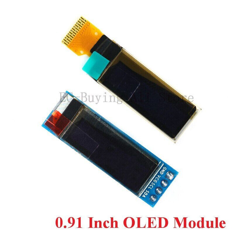 0.91 Inch OLED LCD Display Module White/Blue Bare Screen SSD1306 IIC I2C 128×32