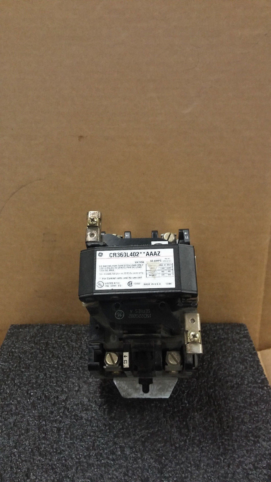 GE GENERAL ELECTRIC CR360L402 AAAZ 2P 60A Electrically Held Lighting Contactor