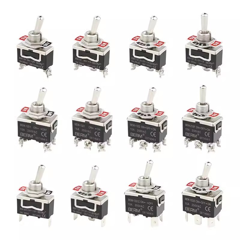 15A 250V Toggle Flick Switch ON-OFF-ON Car Dash Light Metal SPST 2 3 4 6 Pin
