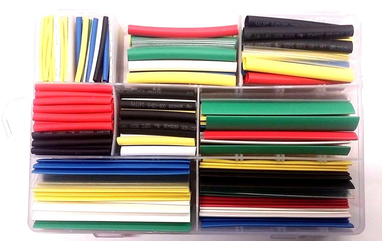 Heat Shrink Tubing Wire Cable Sleeving Wrap Kit 385pcs 7 Colors 9 sizes 2:1