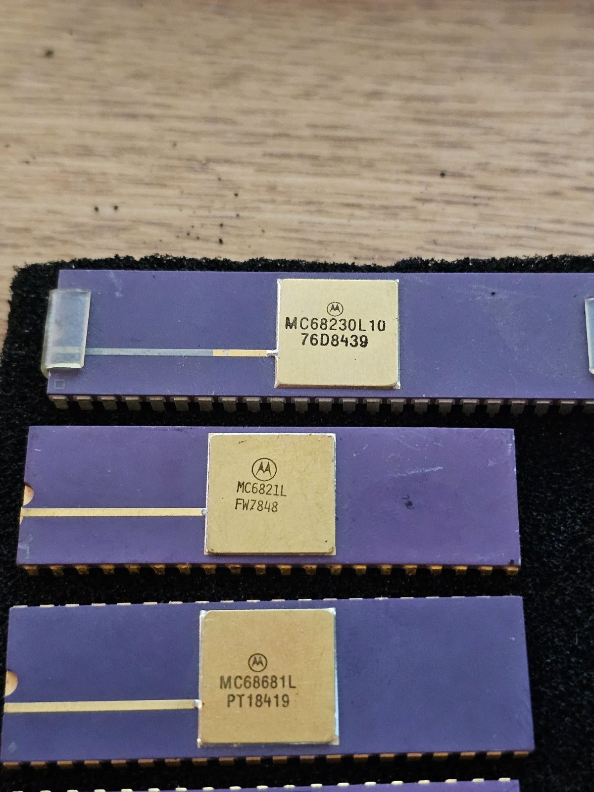 11x Purple Ceramic Gold Motorola MC68230 MC6821 MC6868 MC6820 MC68008 MC3510
