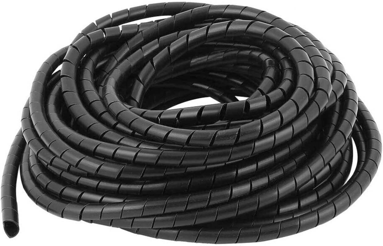 Spiral Cable Wrap – 20 Ft 1/2″ Wire Cord 1/2 Inch-20Ft, Black