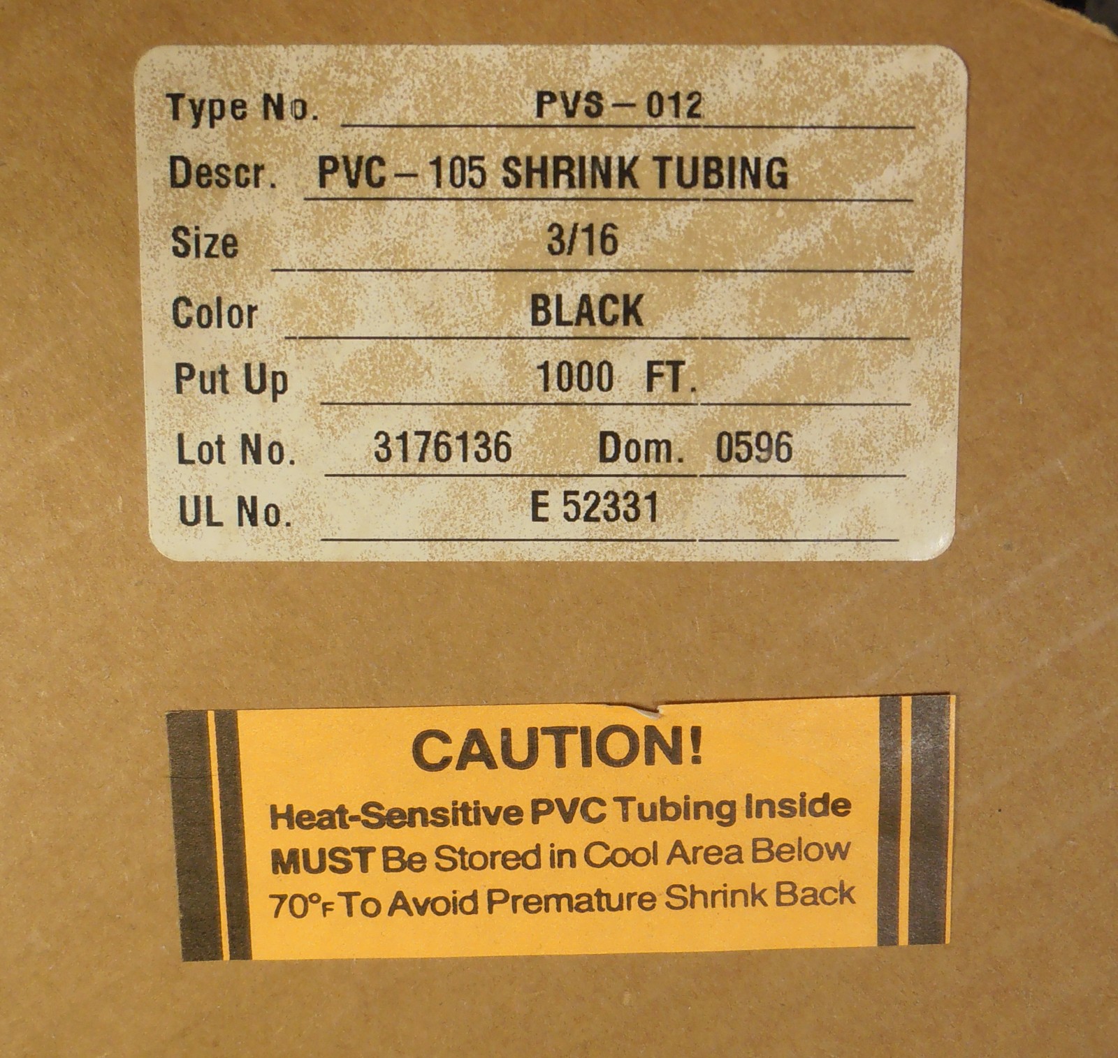 NOS – 3/16″ 2:1 Black PVC Heat Shrink Tubing From 10-100 ft in 10 ft Lengths