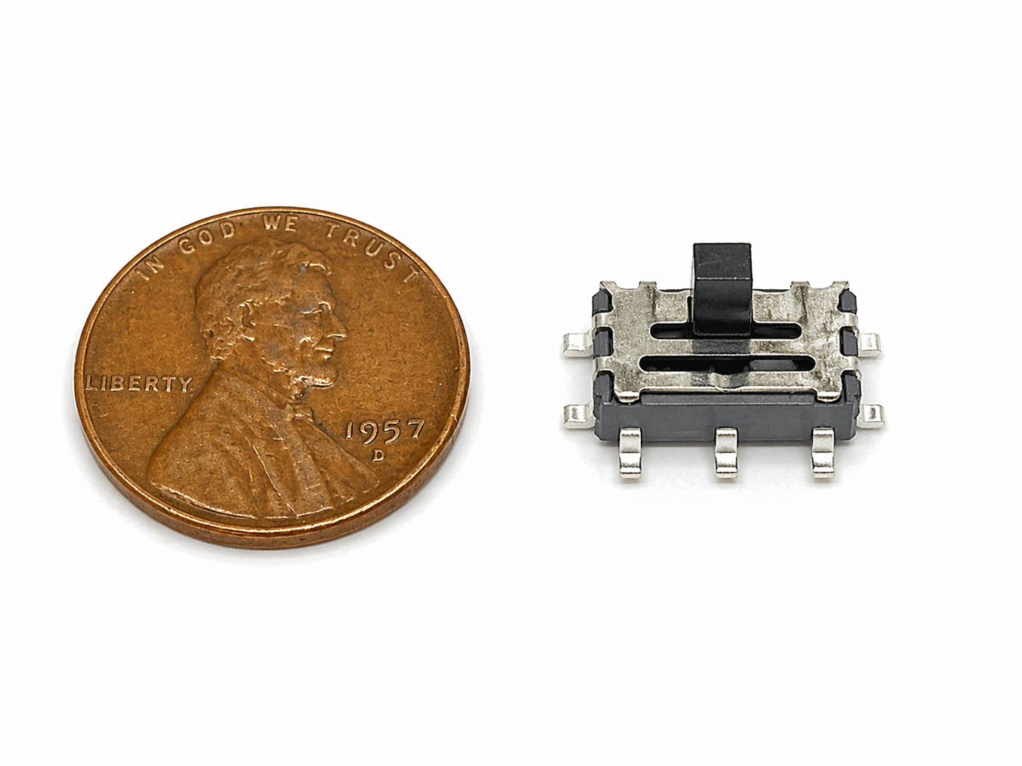slide switch MSS-22C01 2P2T DPDT 2 Poles 6 Pins SMD Terminal Mini E17 STAMP