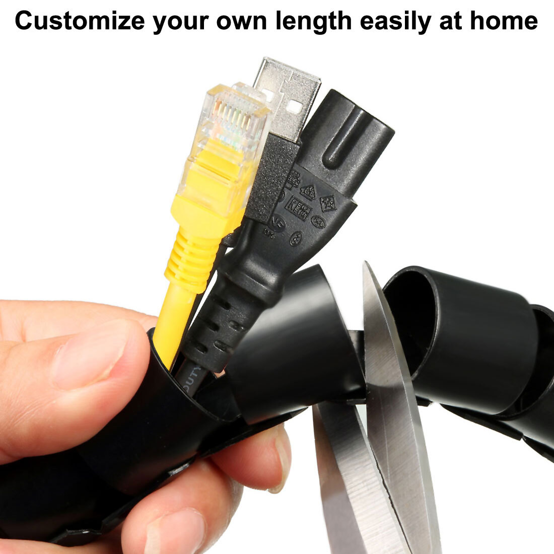 6mm Flexible Spiral Tube Cable Wire Wrap Computer Manage Cord 14-15M