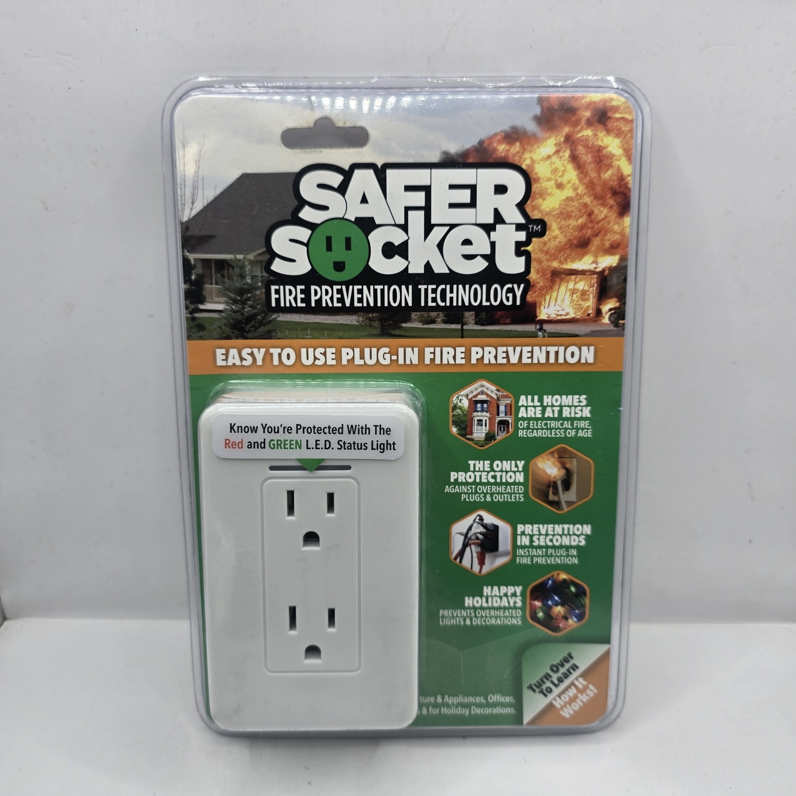 Safer Socket Twin-Star Plug-In Fire Prevention Technology New Sealed Old Stock