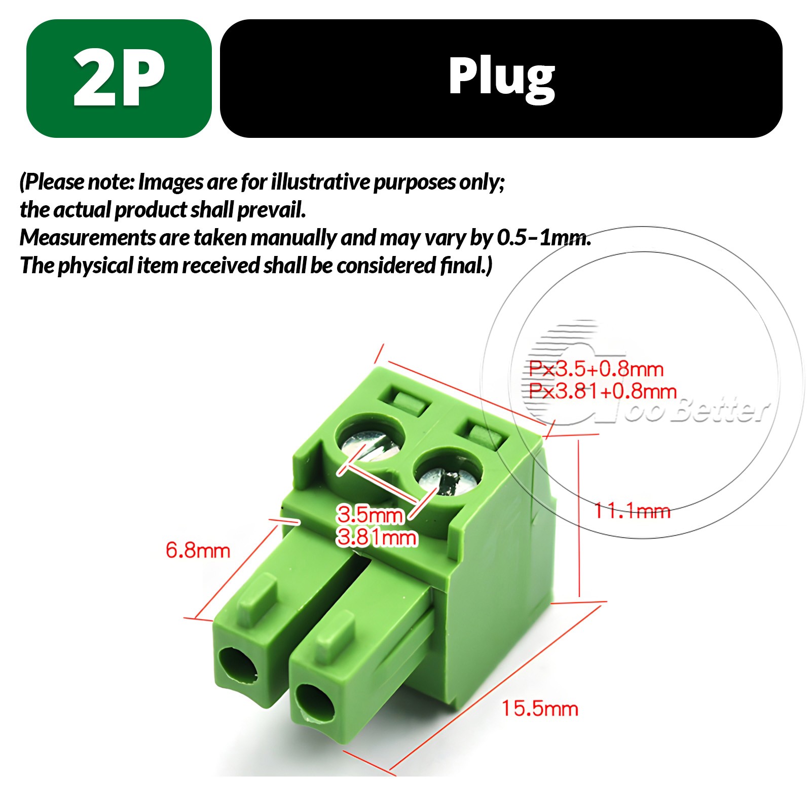 3.5mm Pitch PCB Terminal Block Plug-in Screw Connector 2Pin – 24Pin Plug / Pin