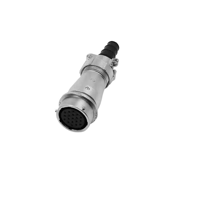 WY24 19-pin 5A 400V Aviation Straight Double Pressure Plate Cable Socket