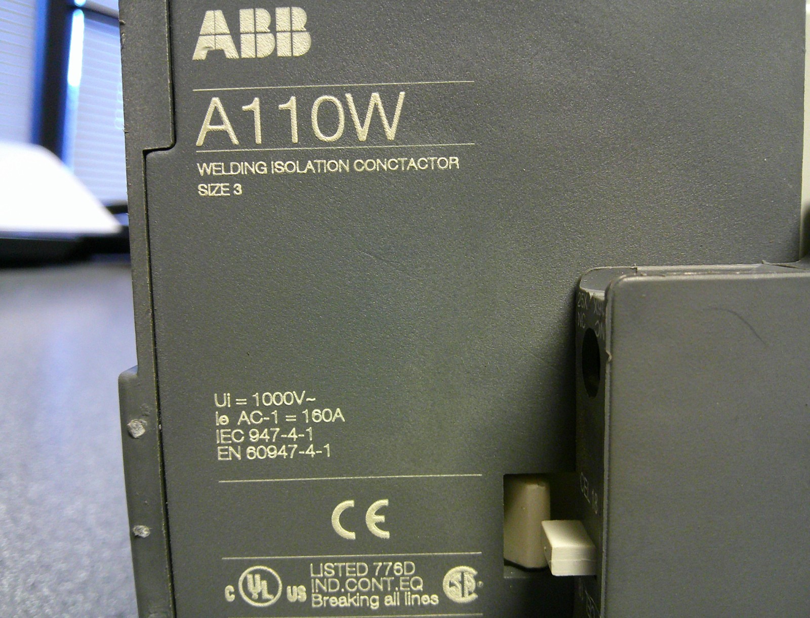 ABB A110W-30 WELDING ISOLATION CONTACTOR 120 VOLT COIL 3 POLE