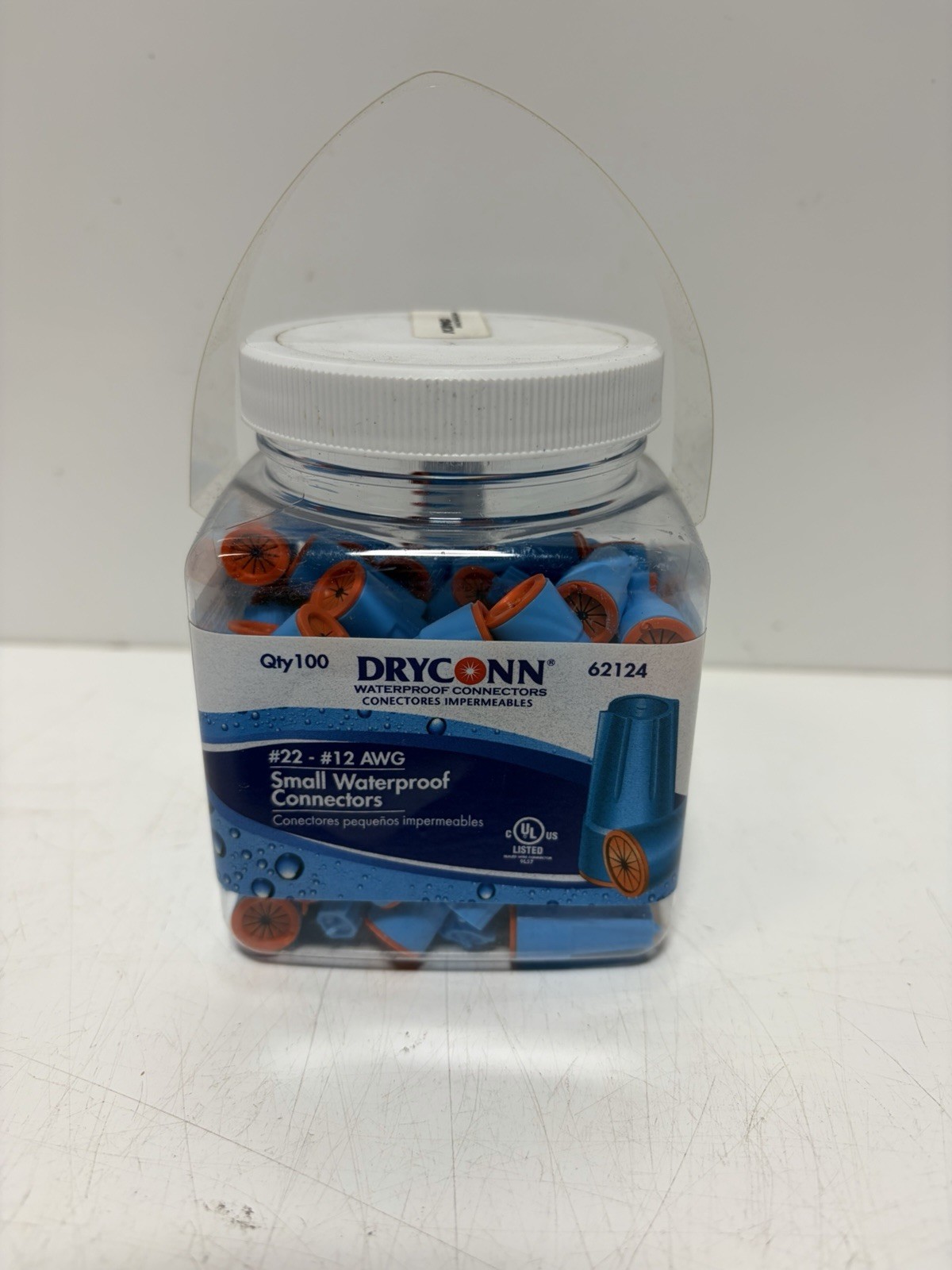 DryConn Wire Connector Waterproof Corrosion Resistant Aqua/Orange. ( 100-Pack )