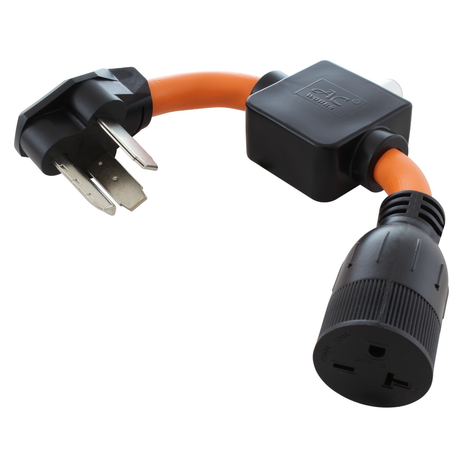 30A NEMA 10-30P to 20A NEMA 6-20R Adapter With 20 Amp Breaker by AC WORKS®