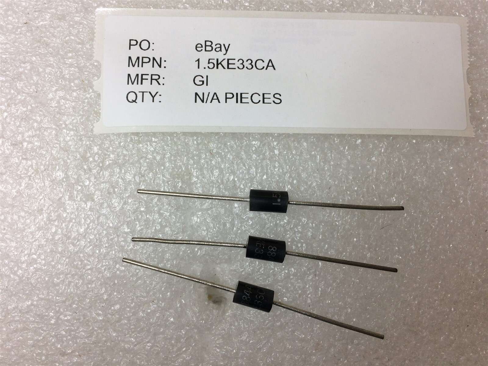 1.5KE33CA GI TVS DIODE 28.2V 45.7V DO201 10 PIECES