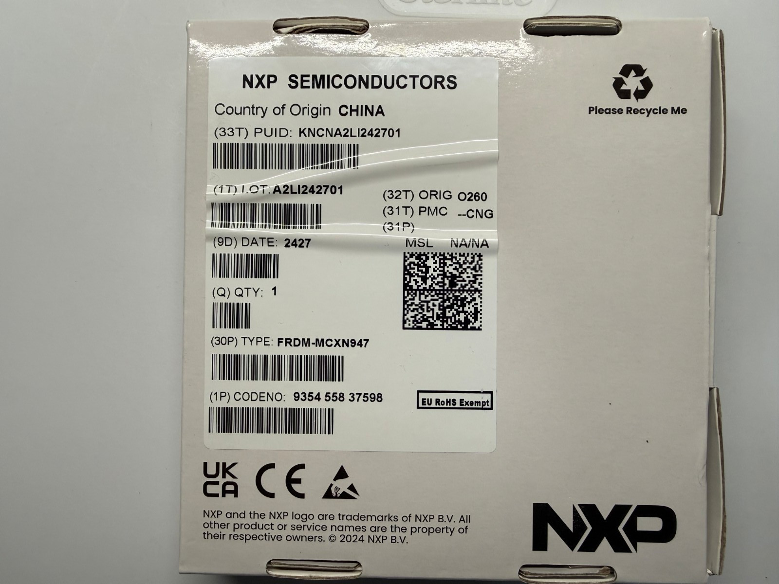 NXP FRDM-MCXN947 Development Board for MCX N94 and N54 MCUs