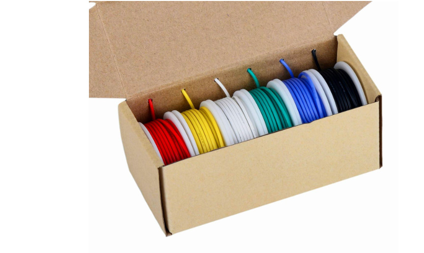 Rubber Insulated Flexible Silicone Wire Tinned Copper Wires 23 FT 20 AWG 6 Color