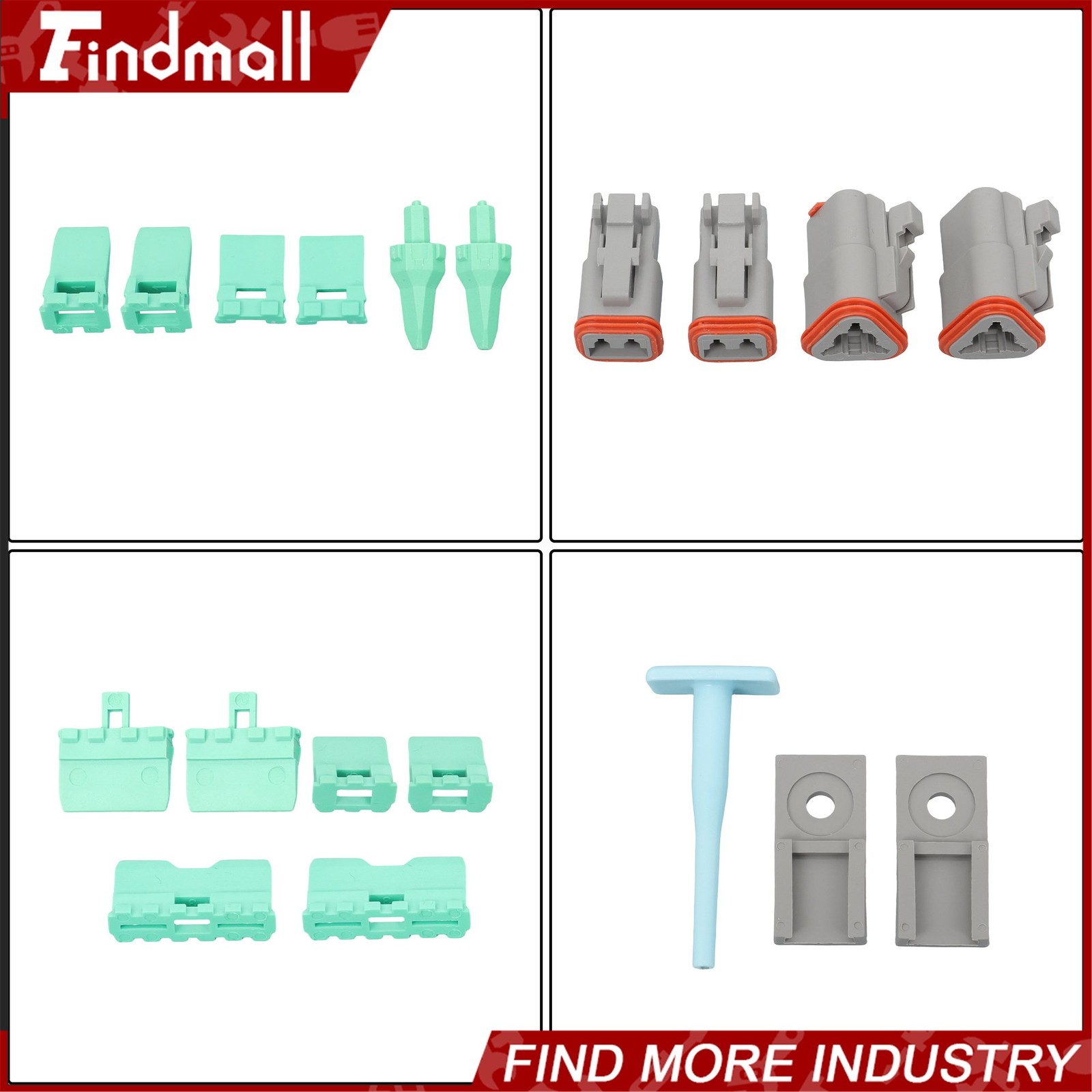 2-12 Pin DT Connector Kits Solid Contacts DT06-2S DT04-2P DT06-3S with Crimping
