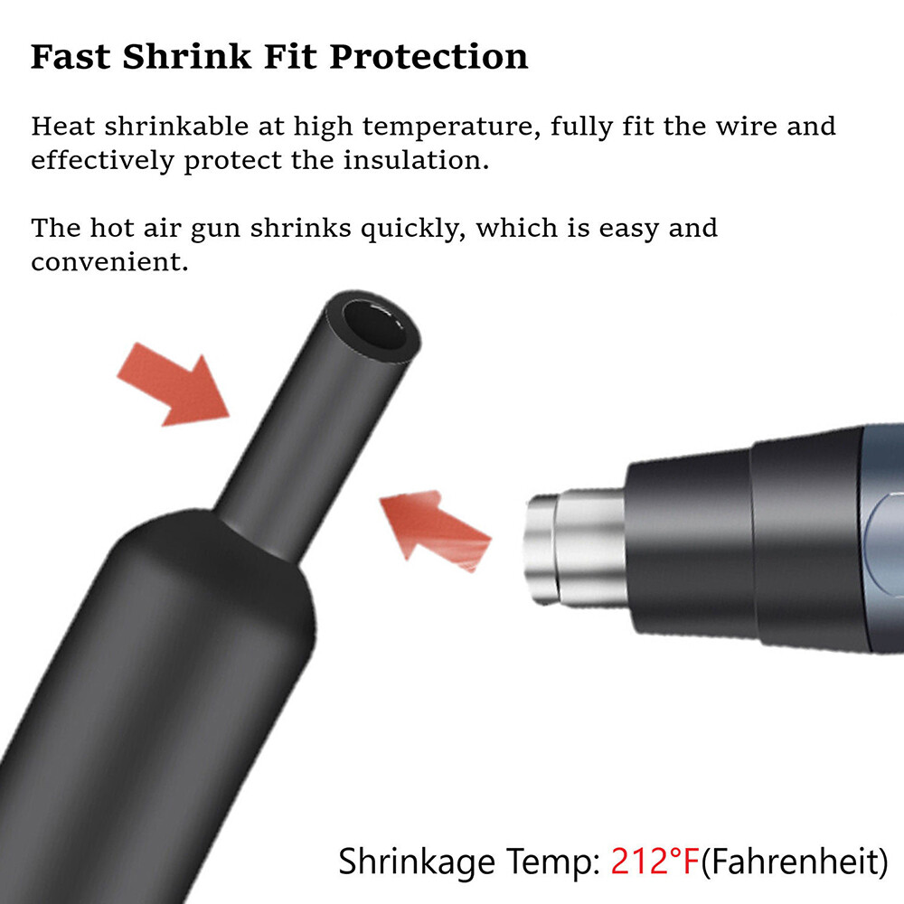 New 3:1 Heat Shrink Tube – 1/2″ Dual Wall Marine Adhesive Glue Lined Waterproof