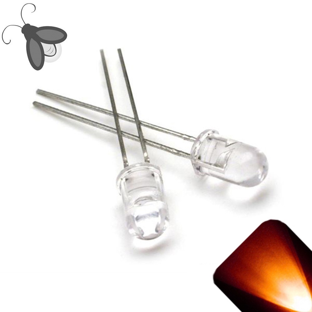 100 x LED 5mm Orange Amber Breathing Fading Super Bright Pulse Firefly Light Mod