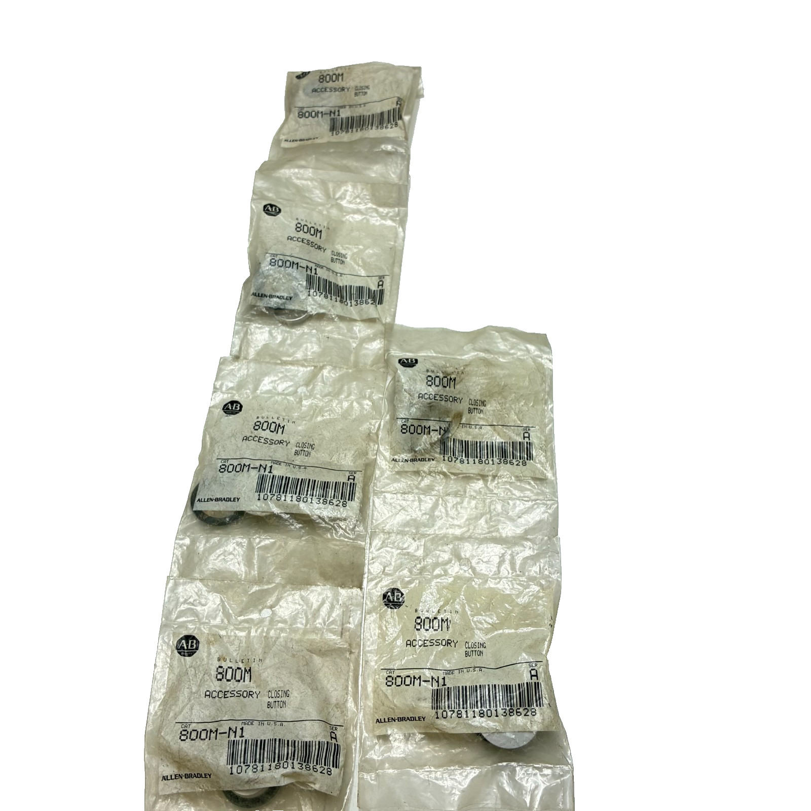ALLEN BRADLEY 800M-N1 CLOSING BUTTON GREY SER.A (LOT OF 6)