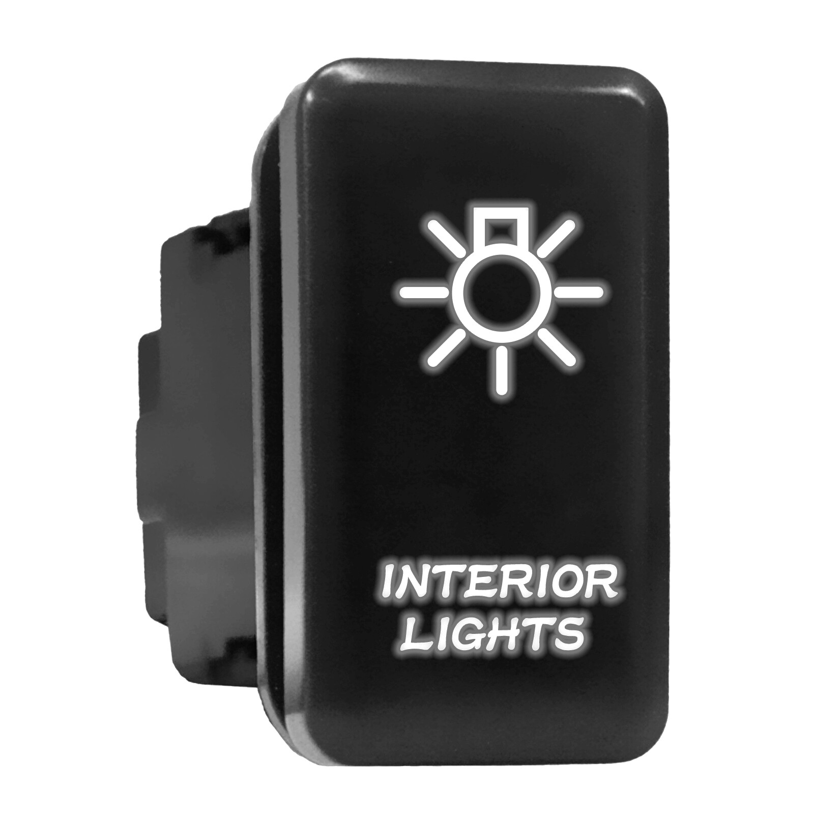 INTERIOR LIGHTS White Backlit Switch Tall Push Button 1.54″x 0.83″ (Fit: Toyota)