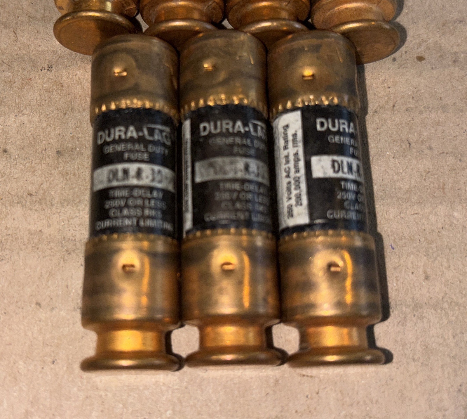 7 mixed Cooper Bussmann 4 x DLN-R-20 & 3 x DLN-R-30 Dura-Lag Fuse Type D HRCI-R