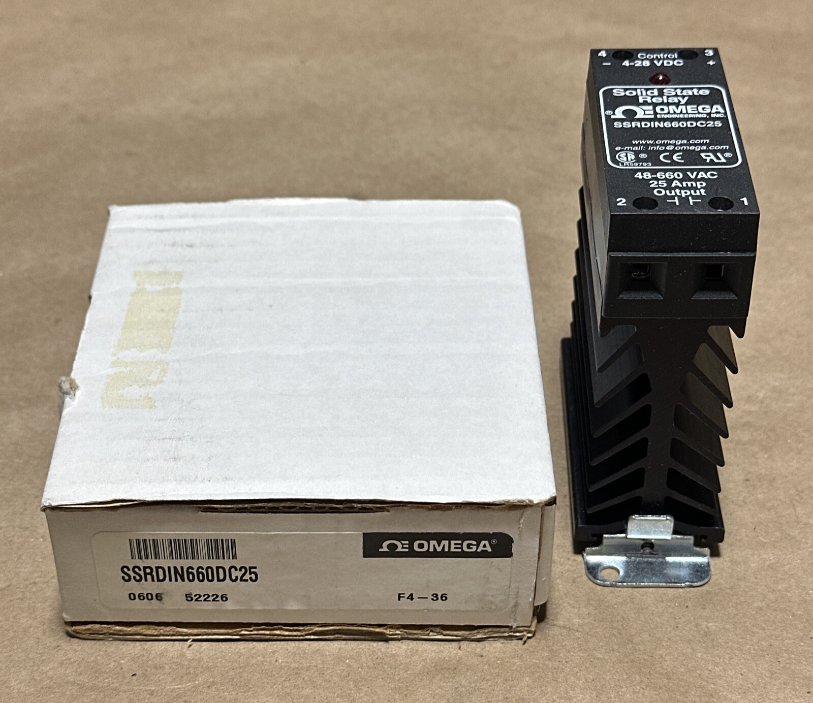 NEW OPEN BOX- Omega SSRDIN660DC25 Solid State Relay 48/660VAC 25Amp || WARRANTY!