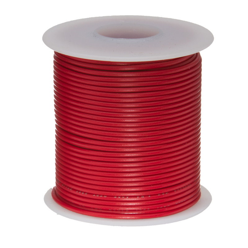 16 AWG Gauge Stranded Hook Up Wire Red 25 ft 0.0508″ UL1015 600 Volts