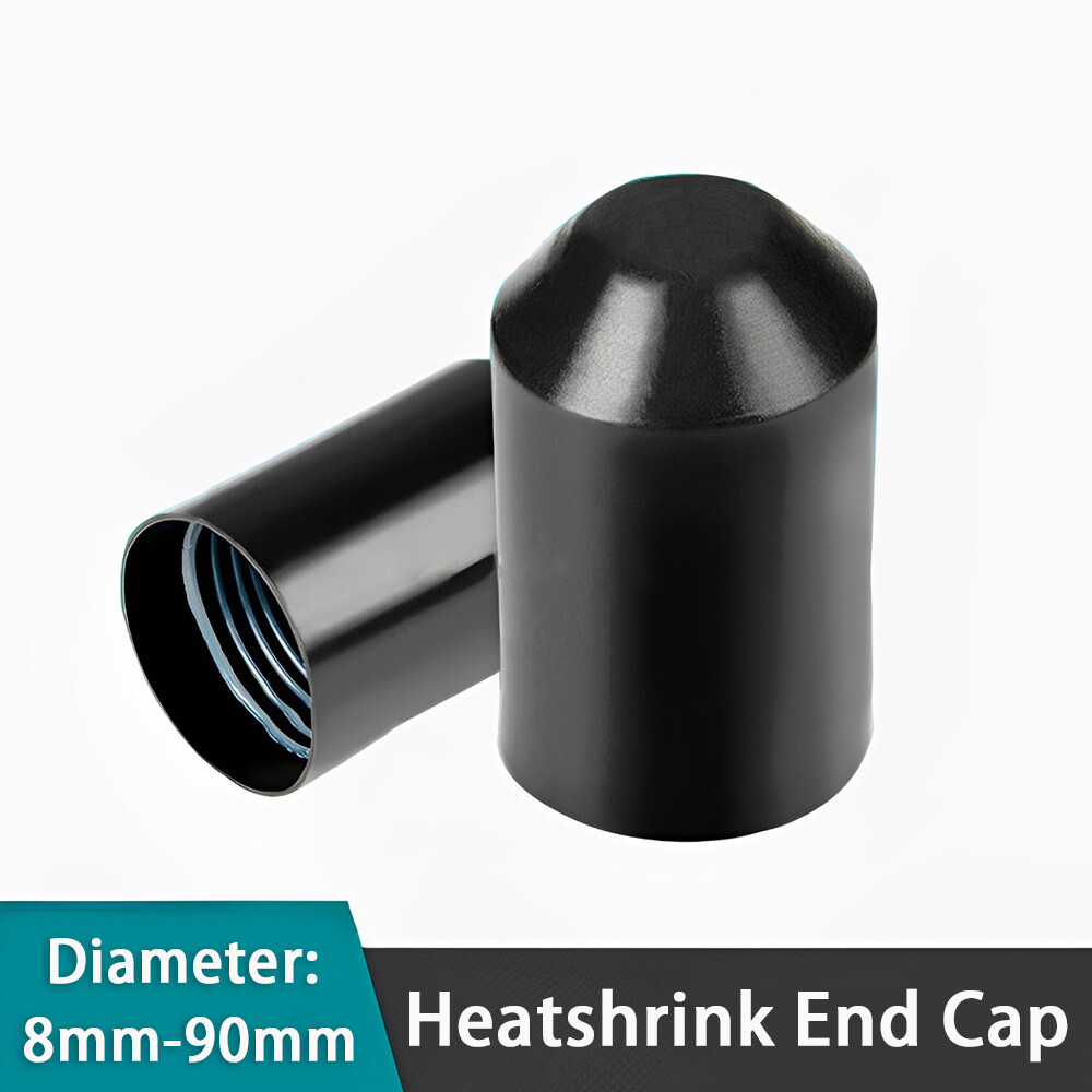 2:1 Heatshrink End Cap Adhesive/Glue Lined Black Heat Shrink End Cap Ø 8mm-90mm