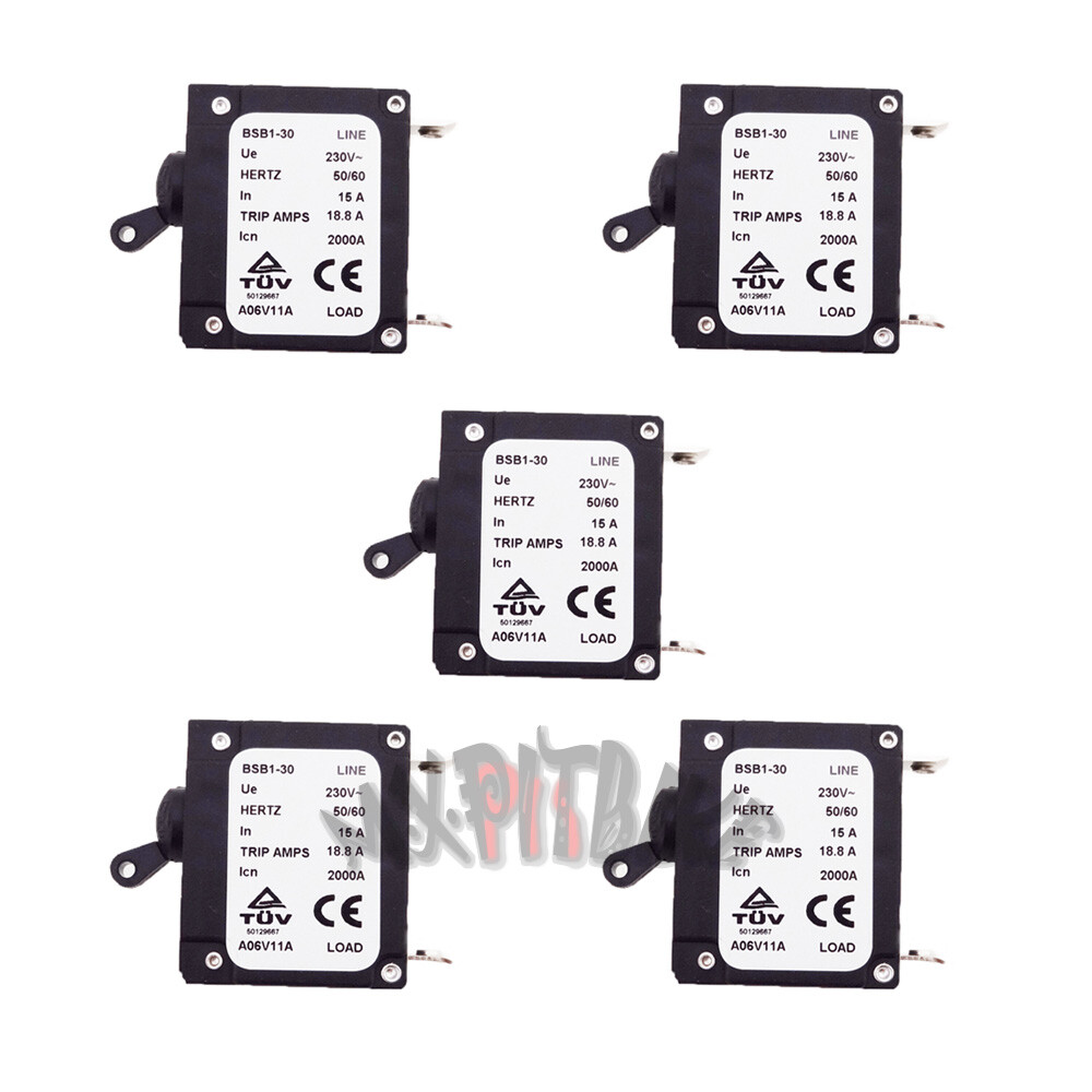15 AMP 15A 230V Generator Circuit Breaker Hertz 50/60 18.8 Trip Amps