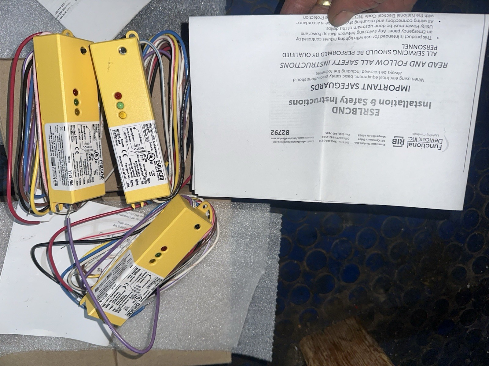 Lot Of 3 ESRN UL924 Emergency Lighting Relay 120-277 Vac / 5 AMP SPST
