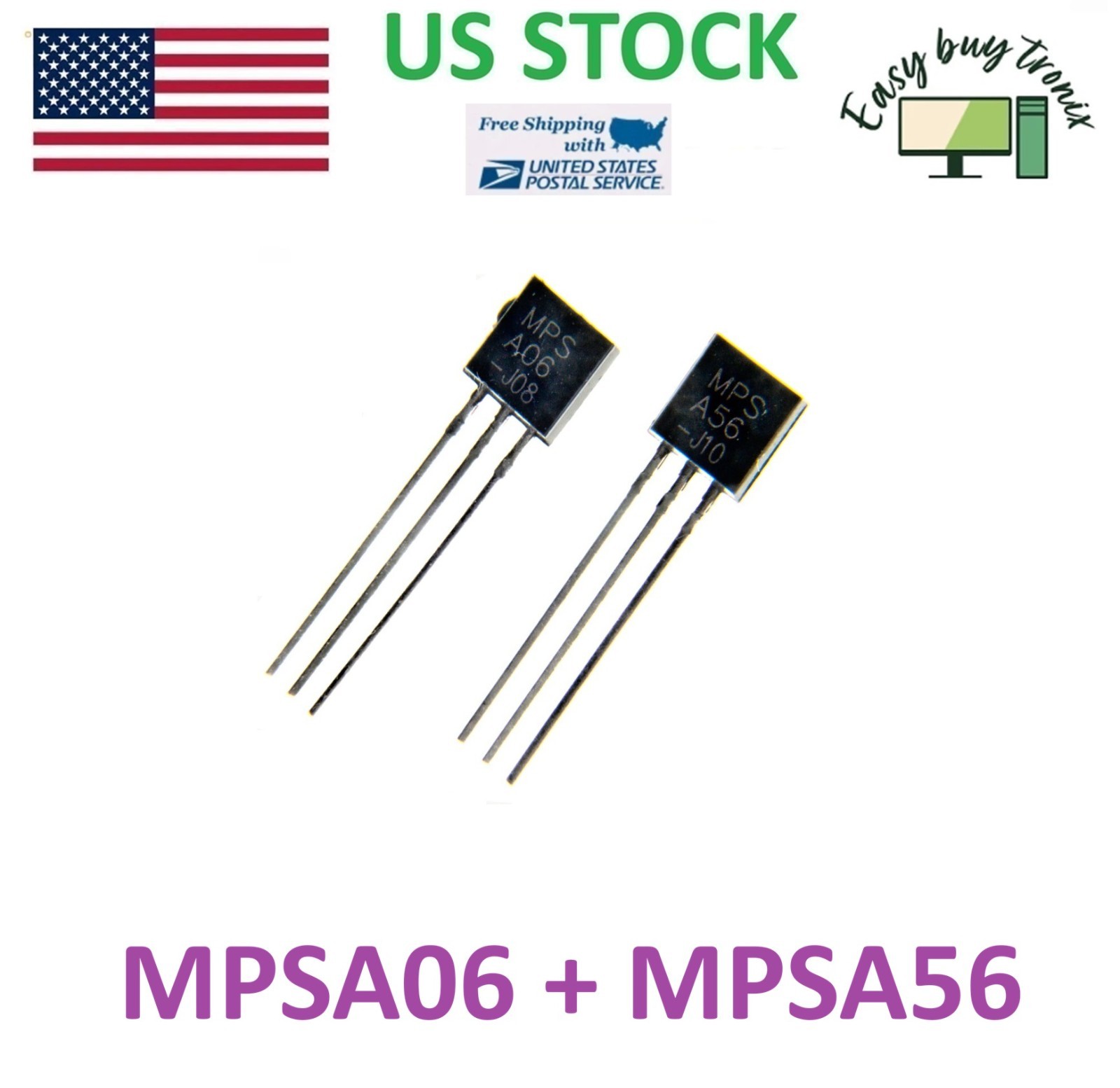 10Pcs 5Pairs MPSA06 + MPSA56 TO-92 Transistor [US STOCK WITH TRACKING]