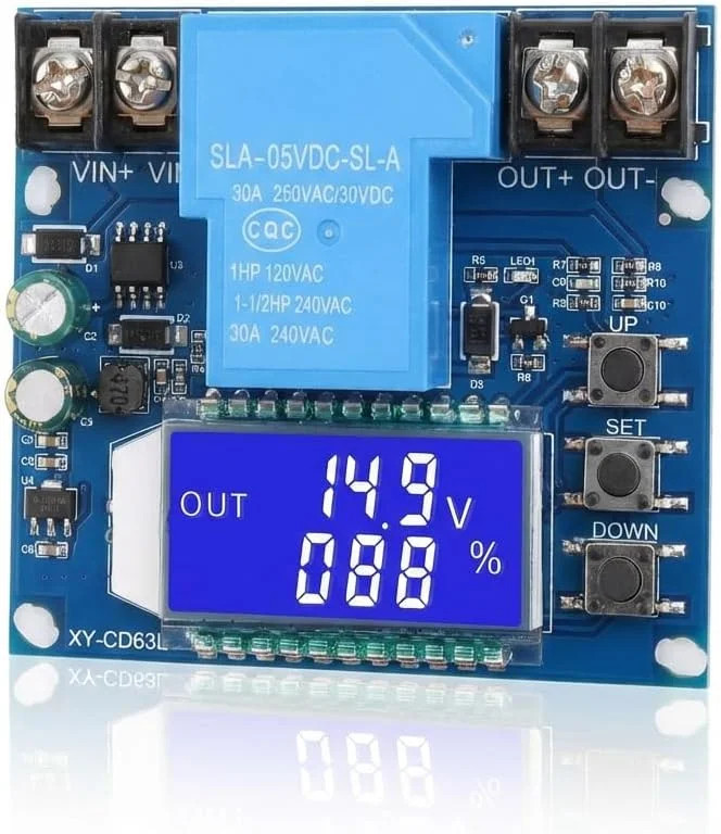 Low Voltage Cutoff Controller DC 6-60V 30A，Low Voltage Disconnect Protection Mod