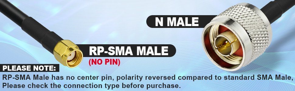 Ultra Low Loss RP-SMA to N-Male WiFi 4G LTE Lora Helium Antenna Extension Cable
