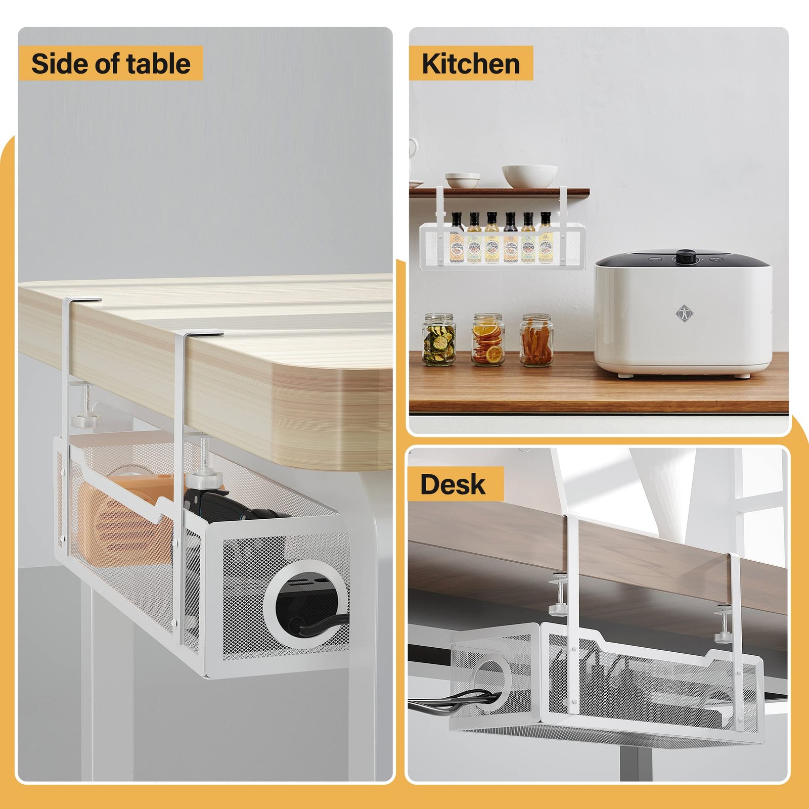 Under Desk Cable Management Tray White Cinati Wire Organizers No Drill Cable