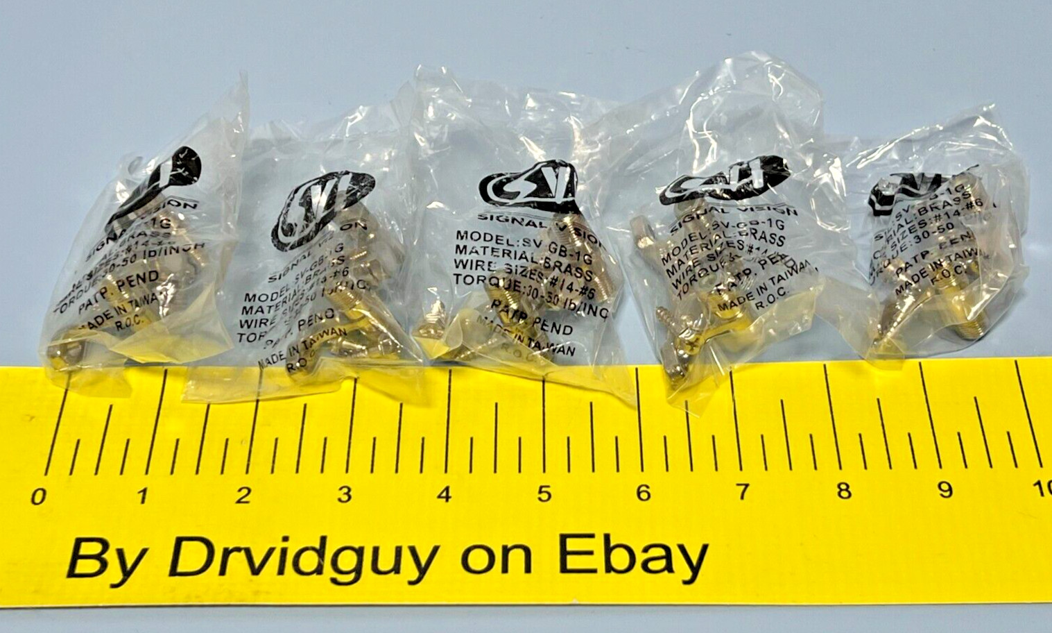 Lot of 5 Signal Vision SV‑GB‑1G Coax Grounding Blocks 3GHz 75Ω F‑Type