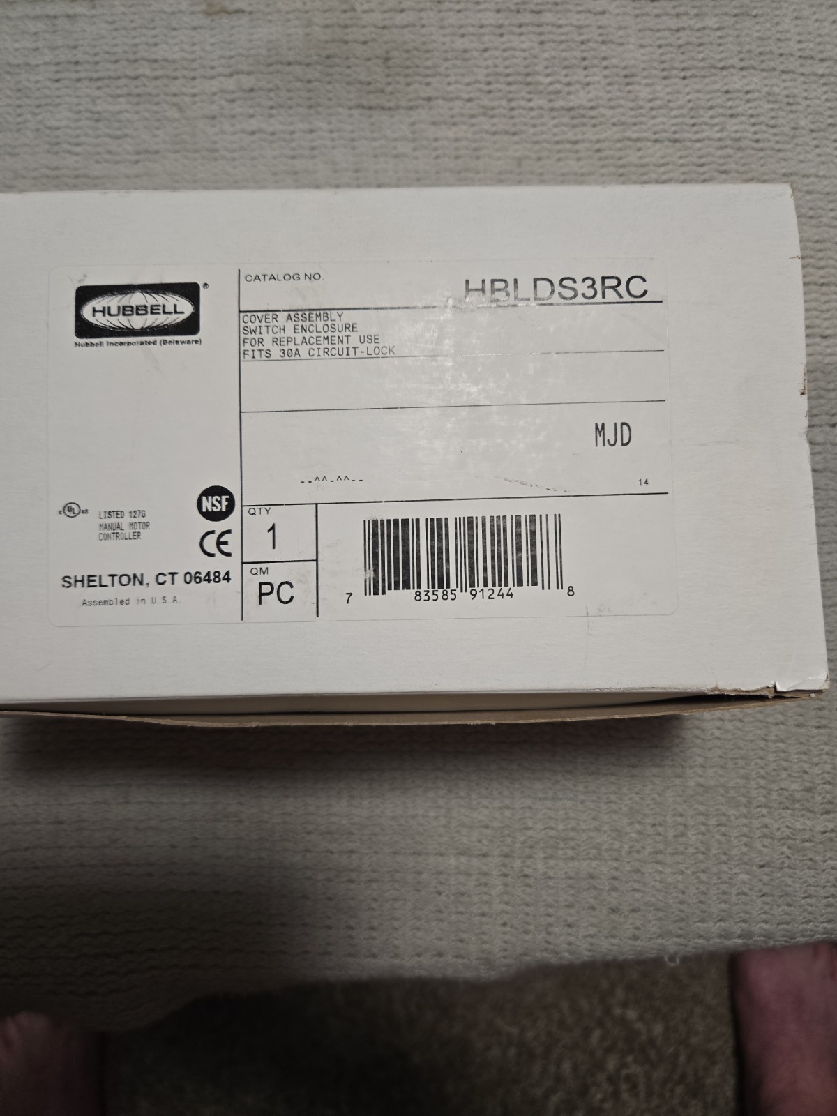 Hubbell, HBLDS3RC, Cover Assembly For Replacement Use Fits 30A Circuit-Lock