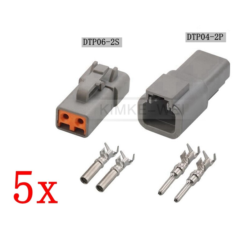 5x Deutsch DTP06-2S/DTP04-2P Sealed Waterproof Electrical Connector Plug Kits