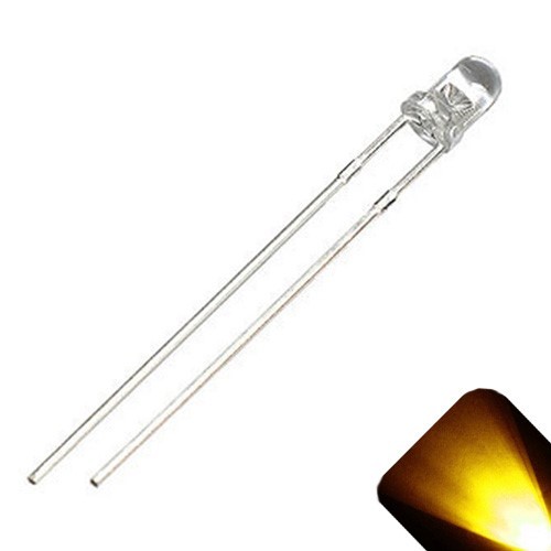 100 x LED 3mm Yellow Gold Ultra Bright Water Clear Round Top LEDs Light RC Car