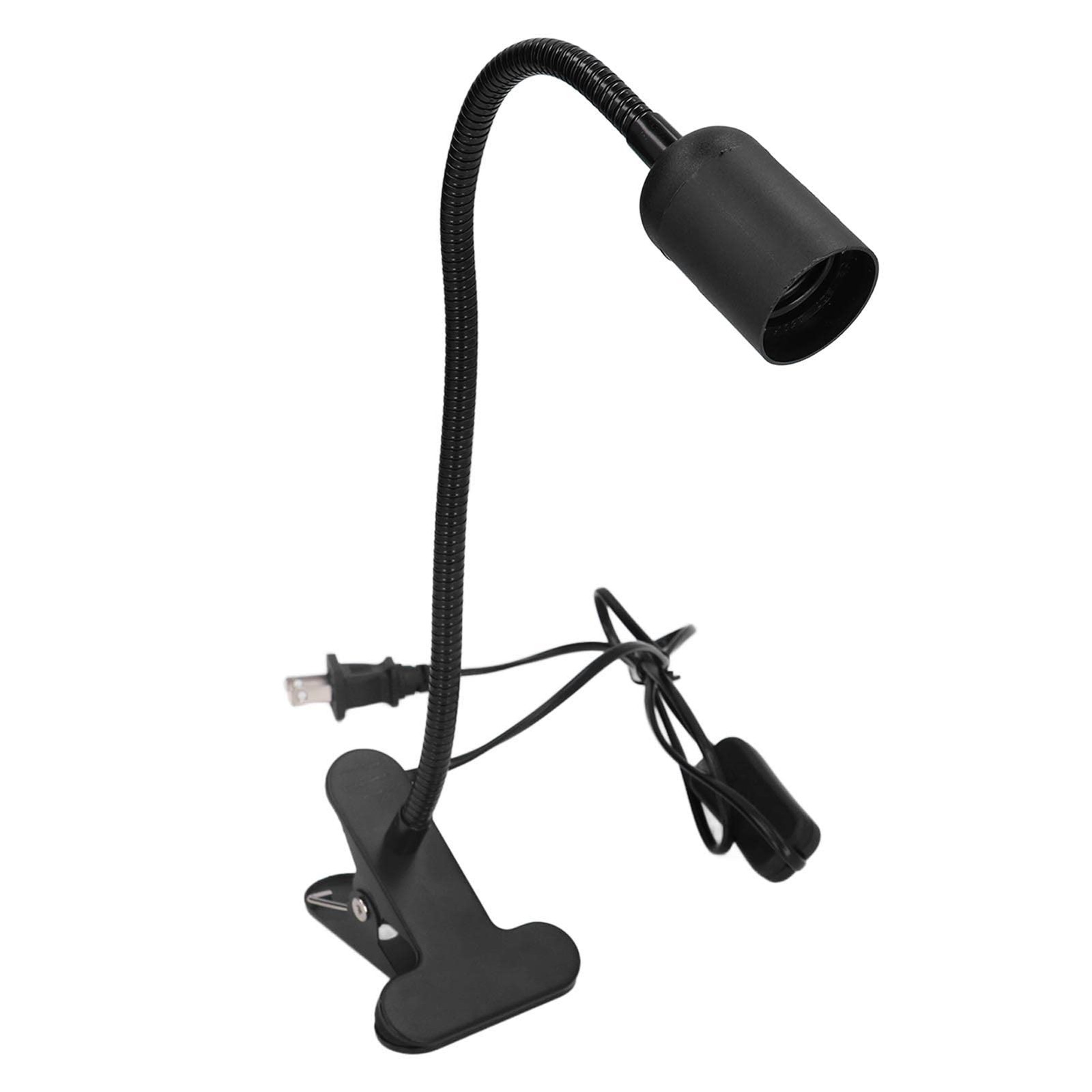 YWBL-WH E27 Lamp Holder Clip, Adjustable Gooseneck Desk Lamp with Clamp 360 D…