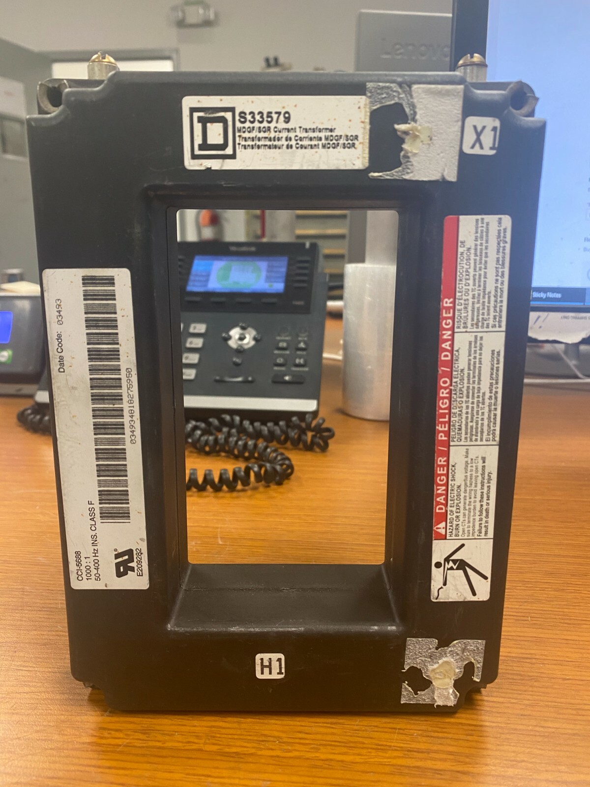 👀 SQUARE D 1000:1 MDGF/SGR CURRENT TRANSFORMER 50-400Hz S33579