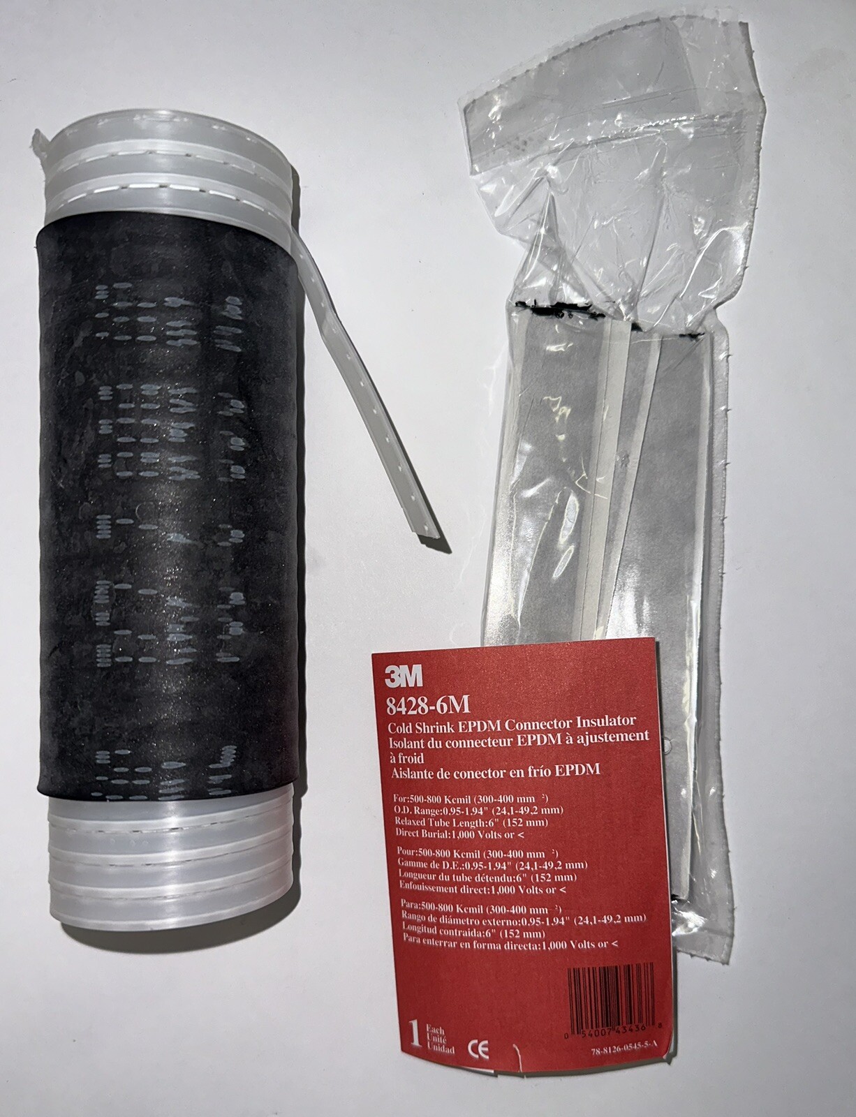 3M 8428-6M COLD SHRINK EPDM CONNECTOR INSULATOR – NEW