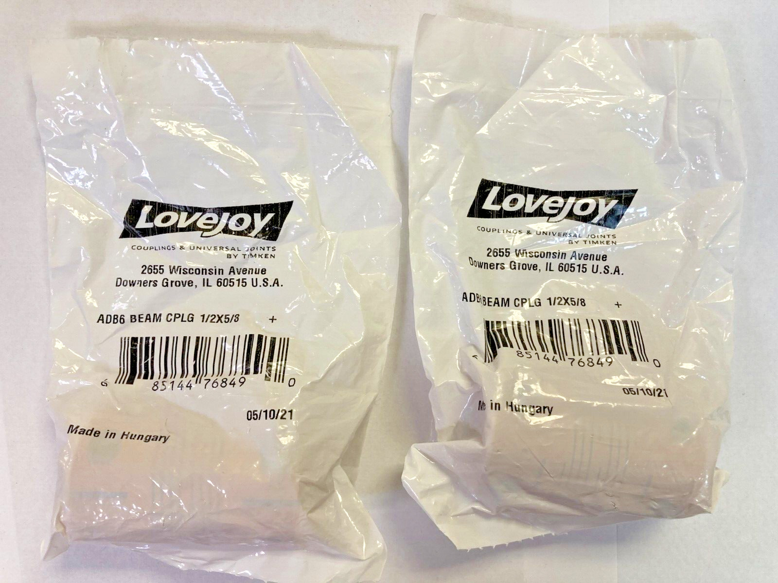 LOVEJOY 68514476849 Double Beam Coupling, ADB6 Coupling Size, 1/2×5/8 Inch Bore