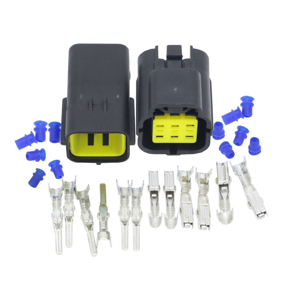 CAR MOTORCYCLE WATERPROOF 6 PIN ELECTRICAL 1.8MM AWG WIRE CONNECTOR PLUG
