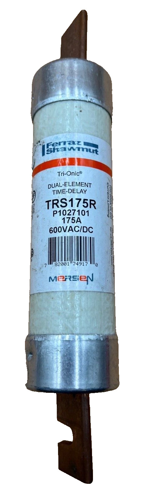 Ferraz Shawmut TRS175R 175A 600V Class RK5 Tri-Onic Time Delay Fuse Used