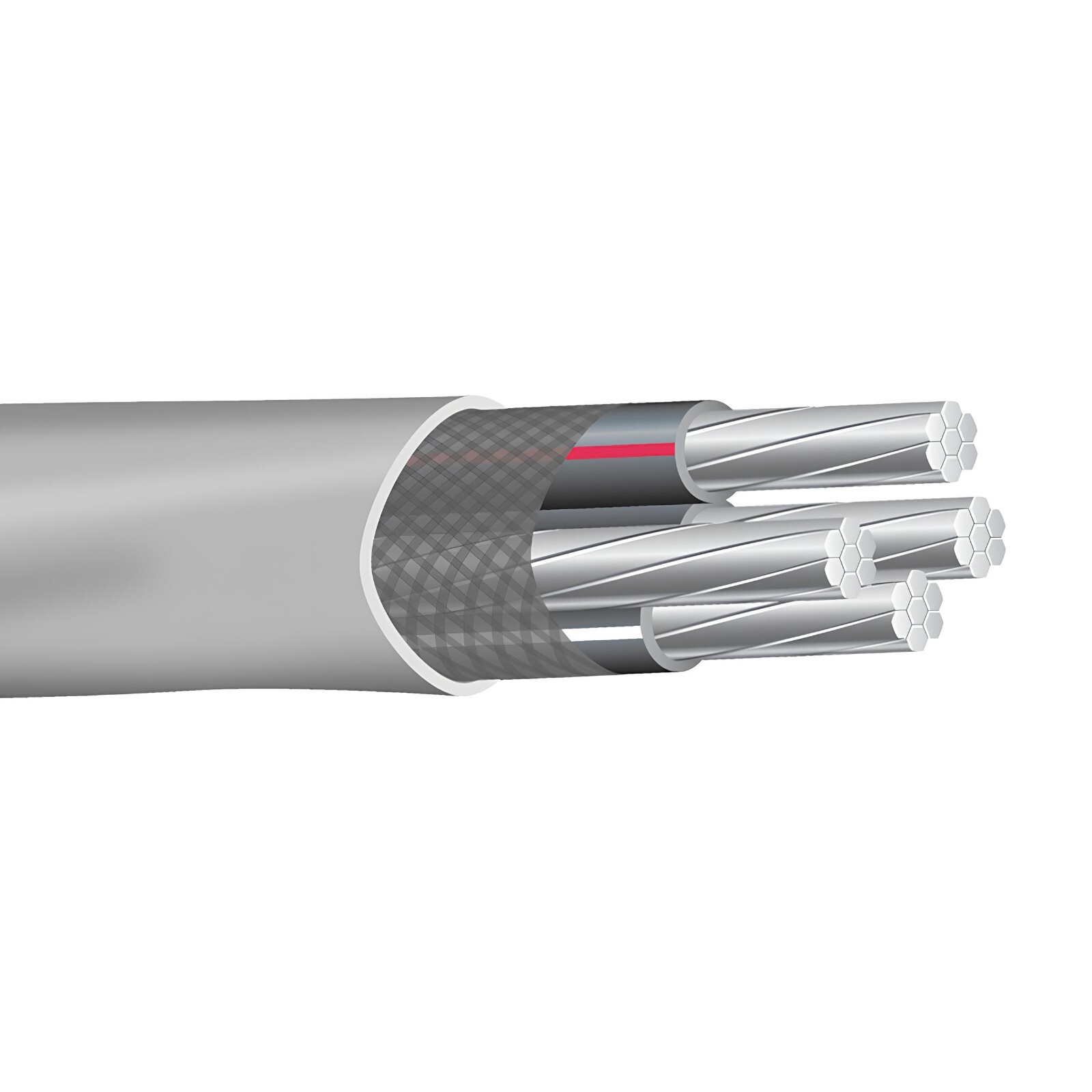 500′ 4/0-4/0-4/0-2/0 Aluminum SER Service Entrance Cable Gray (205 Amp) 600V