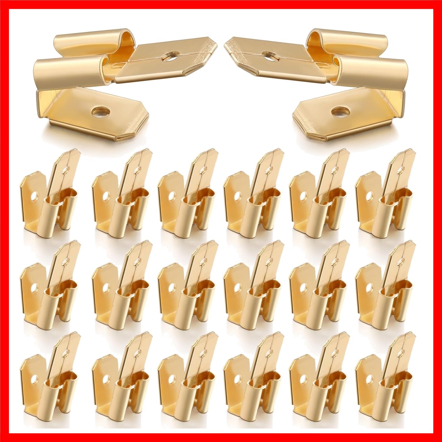 10 or 25 Piggyback Spade Connectors3 Way Adapter Dual Male to Single Female Bras