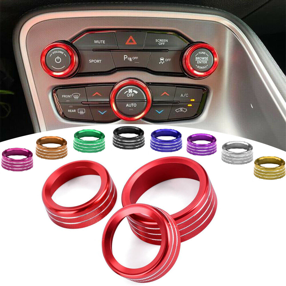 3x Air Conditioning Radio Audio Switch Ring Knob Cover Fits For Car Accessories